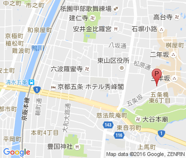 清水坂観光駐車場の地図