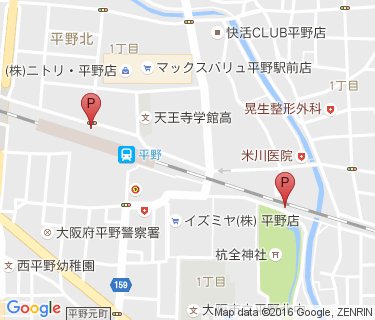 JR平野駅自転車駐車場の地図