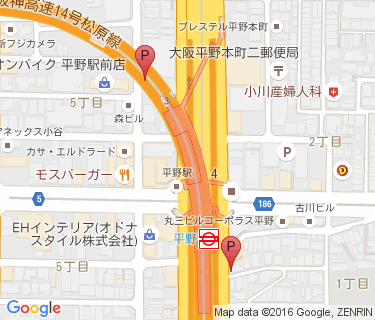 地下鉄平野駅自転車駐車場の地図