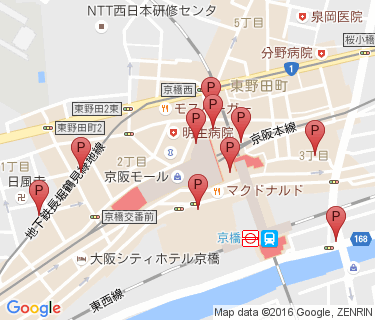 京橋駅自転車駐車場の地図
