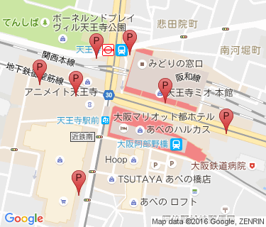 天王寺駅自転車駐車場の地図