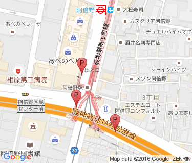 阿倍野駅自転車駐車場の地図