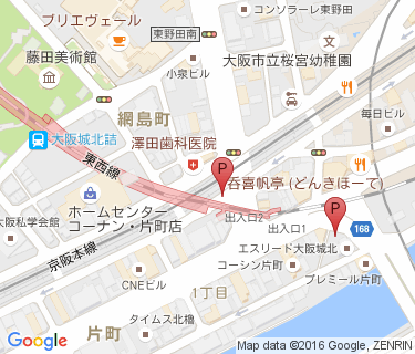 大阪城北詰駅自転車駐車場の地図