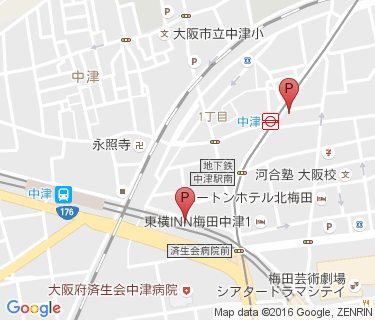 地下鉄中津駅自転車駐車場の地図