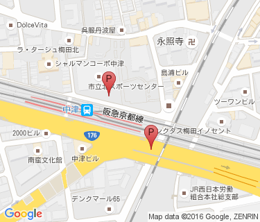 阪急中津駅自転車駐車場の地図