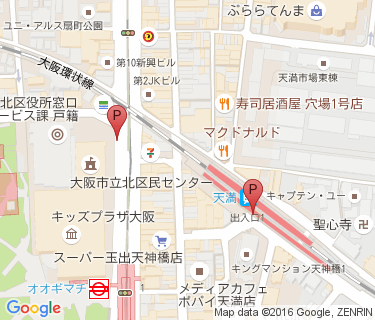 天満駅・扇町駅自転車駐車場の地図