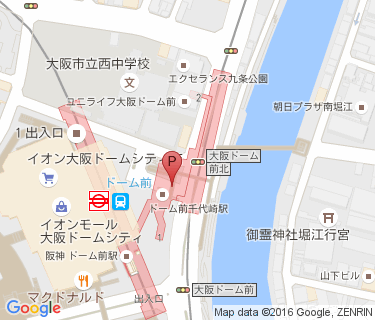 ドーム前千代崎駅自転車駐車場の地図