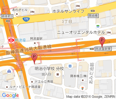 阿波座駅自転車駐車場の地図