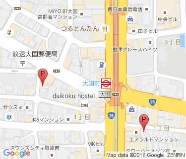 大国町駅自転車駐車場の地図