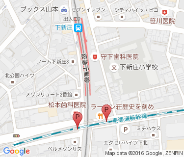 下新庄駅自転車駐車場の地図
