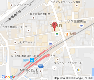 三井のリパーク 阪急富田駅前駐輪場の地図