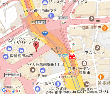 キタエリア(阪神百貨店)の地図