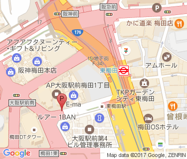 キタエリア原付(東京建物梅田ビル)の地図