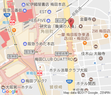 キタエリア(新御堂筋 堂山町)の地図