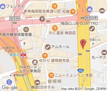 キタエリア(新御堂筋高架下1)の地図