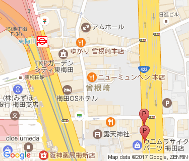 キタエリア原付(新御堂筋 曽根崎)の地図