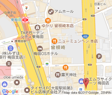 キタエリア(新御堂筋 曽根崎3)の地図