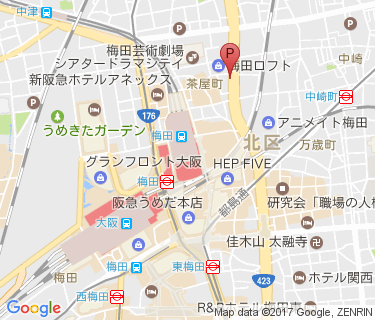 キタエリア(チャスカ茶屋町)の地図