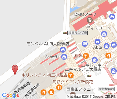 大阪ステーションシティ駐輪場の地図