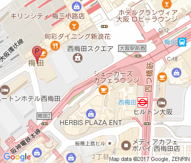 大阪ステーションシティ西梅田駐輪場の地図