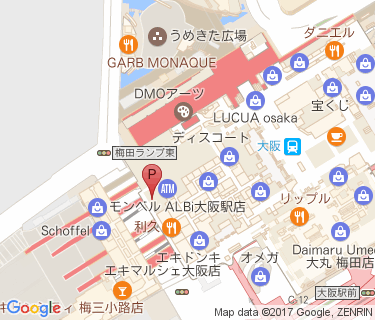 大阪ステーションシティ大阪駅駐輪場の地図