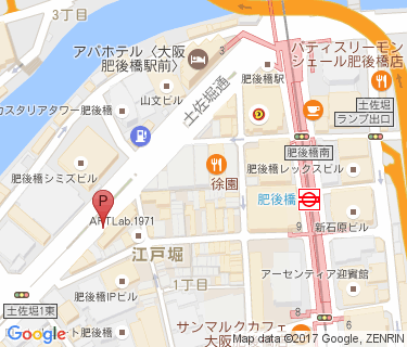 肥後橋駅自転車駐車場(江戸堀1-17)の地図