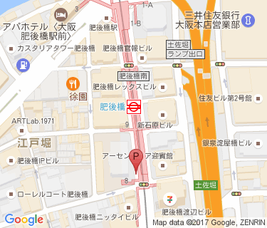 肥後橋駅自転車駐車場(損保ジャパン日本興亜肥後橋ビル)の地図
