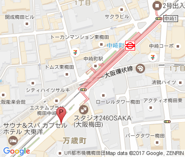 中崎町駅自転車駐車場(ヤマヒサ本社ビル)の地図