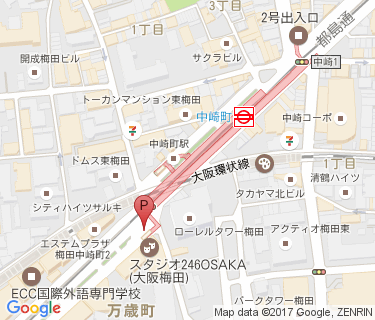 中崎町駅自転車駐車場(3番出口)の地図