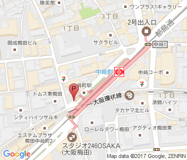 中崎町駅自転車駐車場(4番出口)の地図