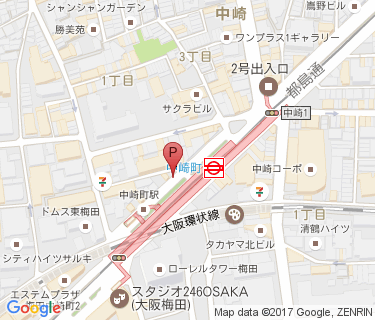 中崎町駅自転車駐車場(中崎西1-2)の地図