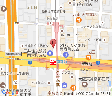 南森町駅自転車駐車場(三井住友銀行)の地図