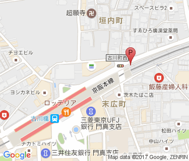古川橋駅東駐輪センターの地図