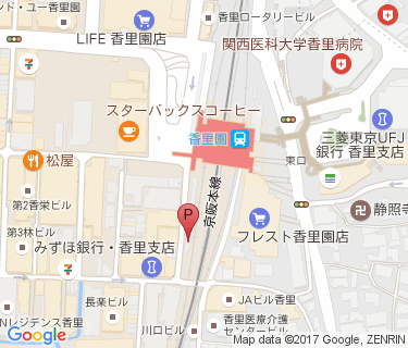 香里園駅西駐輪センターの地図