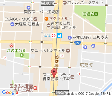 カーボーイ江坂駅南駐車場の地図