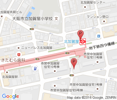 北加賀屋駅自転車駐車場の地図