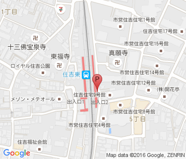 住吉東駅自転車駐車場の地図