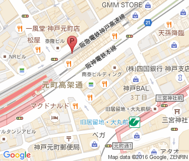 若菜神戸駅線 元町駅東 原付専用駐車場の地図
