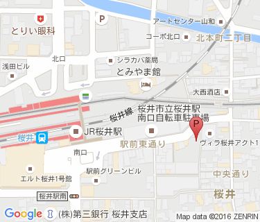 三井のリパーク 桜井駅南口第2駐輪場の地図