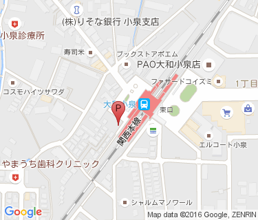 三井のリパーク 大和小泉駅前駐輪場の地図