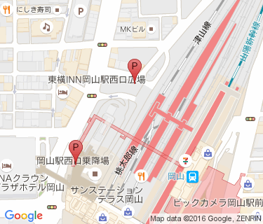 岡山駅西口地下自転車等駐車場の地図