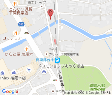 梶栗郷台地駅西自転車駐車場の地図