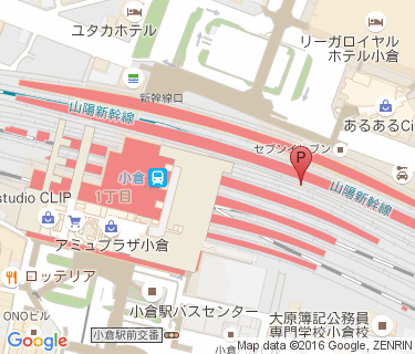 小倉駅東側公共連絡通路自転車駐車場の地図