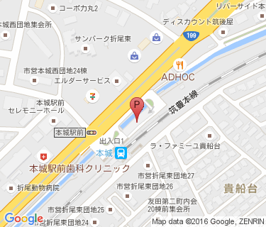 本城駅前自転車駐車場の地図