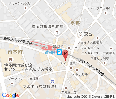 雑餉隈駅南駐輪場の地図