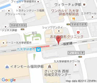 九大学研都市駅東駐輪場の地図