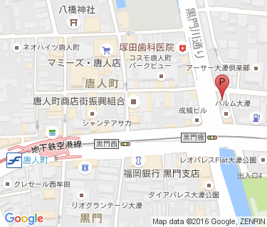 唐人町駅自転車駐車場の地図