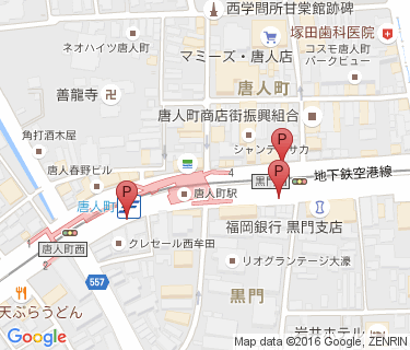 唐人町駅路上自転車駐車場の地図