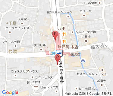 七隈駅路上自転車駐車場の地図