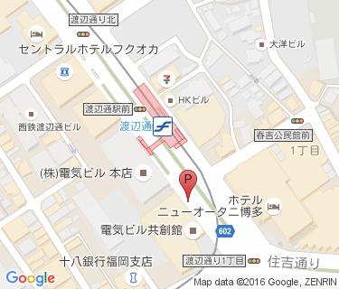 渡辺通駅路上自転車駐車場(電気ビル共創館前)の地図